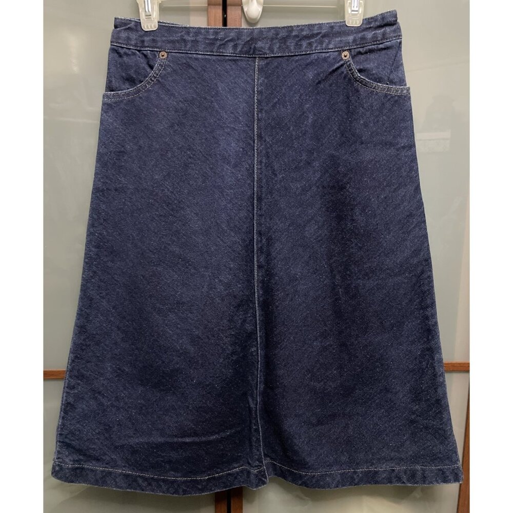 Levi's Red Tab Vintage Y2K 00s Denim Indigo Blue Jean A-Line Midi Skirt Size 6